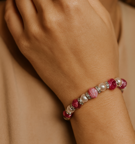 دستبند طرح سنگ و مروارید دفرمه (۴ طرح)